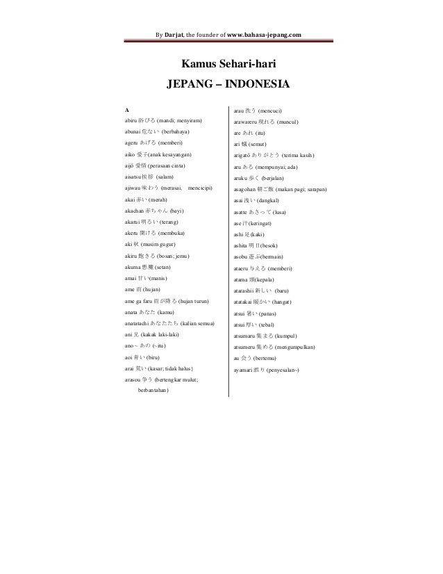 kamus percakapan bahasa jepang pdf